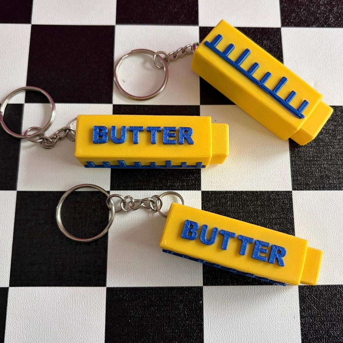 Fidget Clicker Butter Stick Keychain