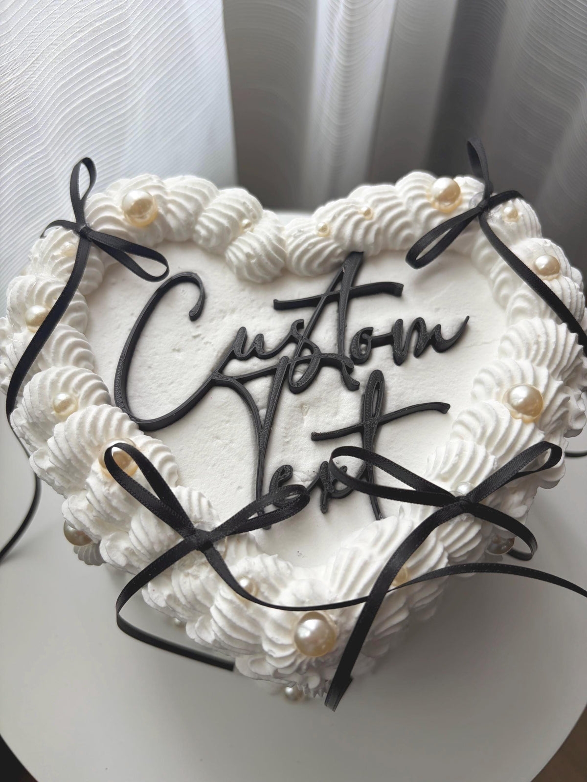 Custom Heart Fake Cake with Personalized Text
