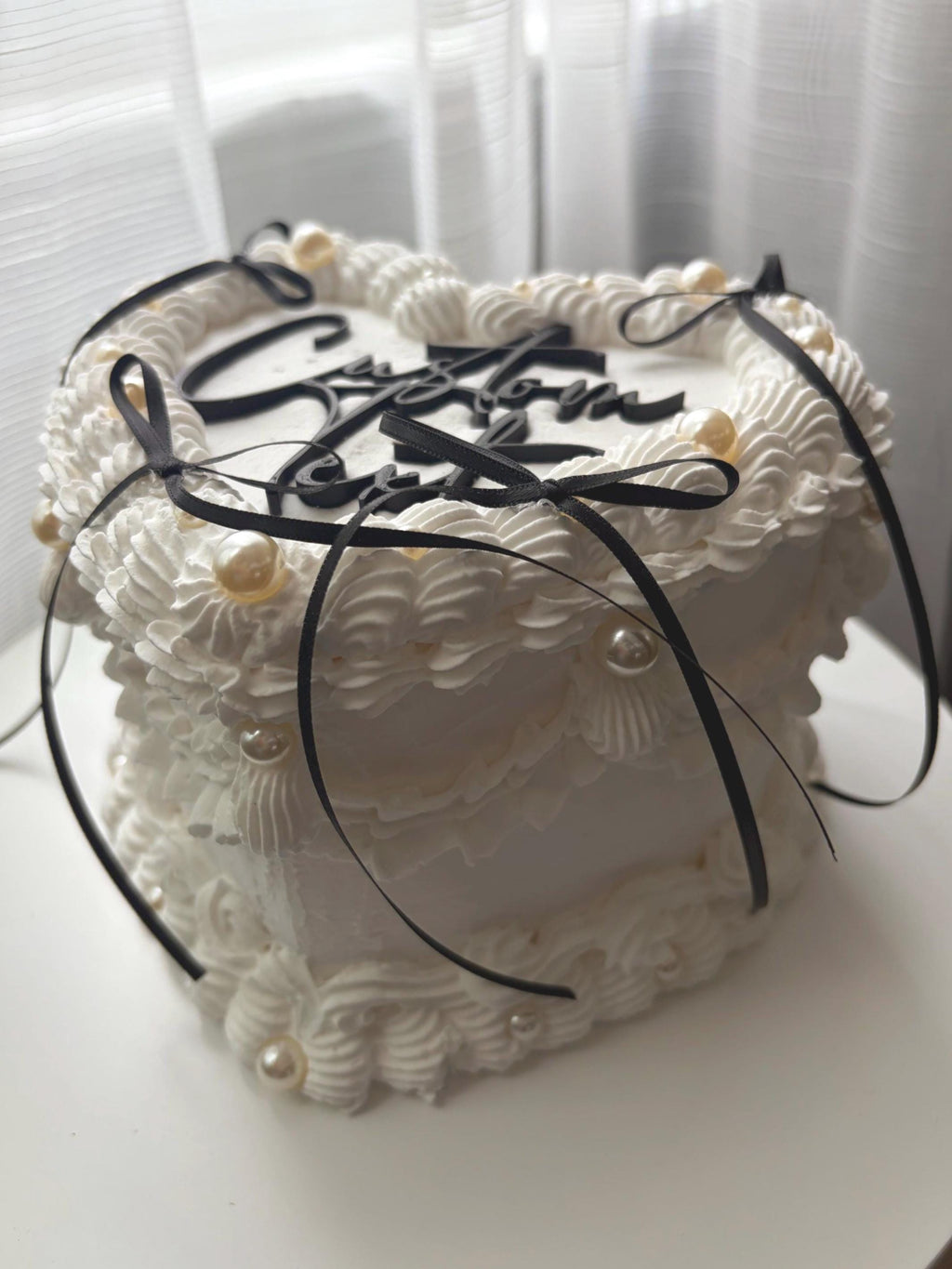 Custom Heart Fake Cake with Personalized Text
