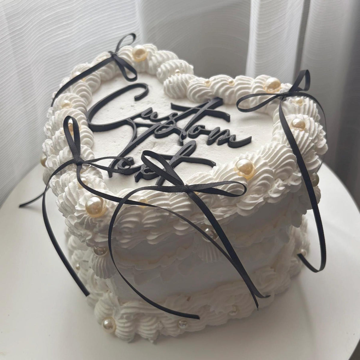 Custom Heart Fake Cake with Personalized Text