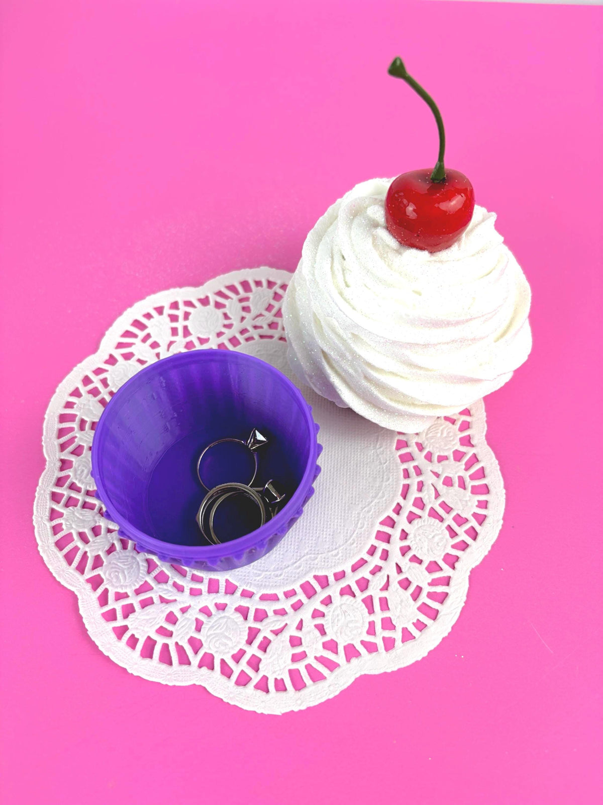 Fake Cupcake Screw Top Lid Jar with Cherry or Sprinkles - Multiple Colors Available