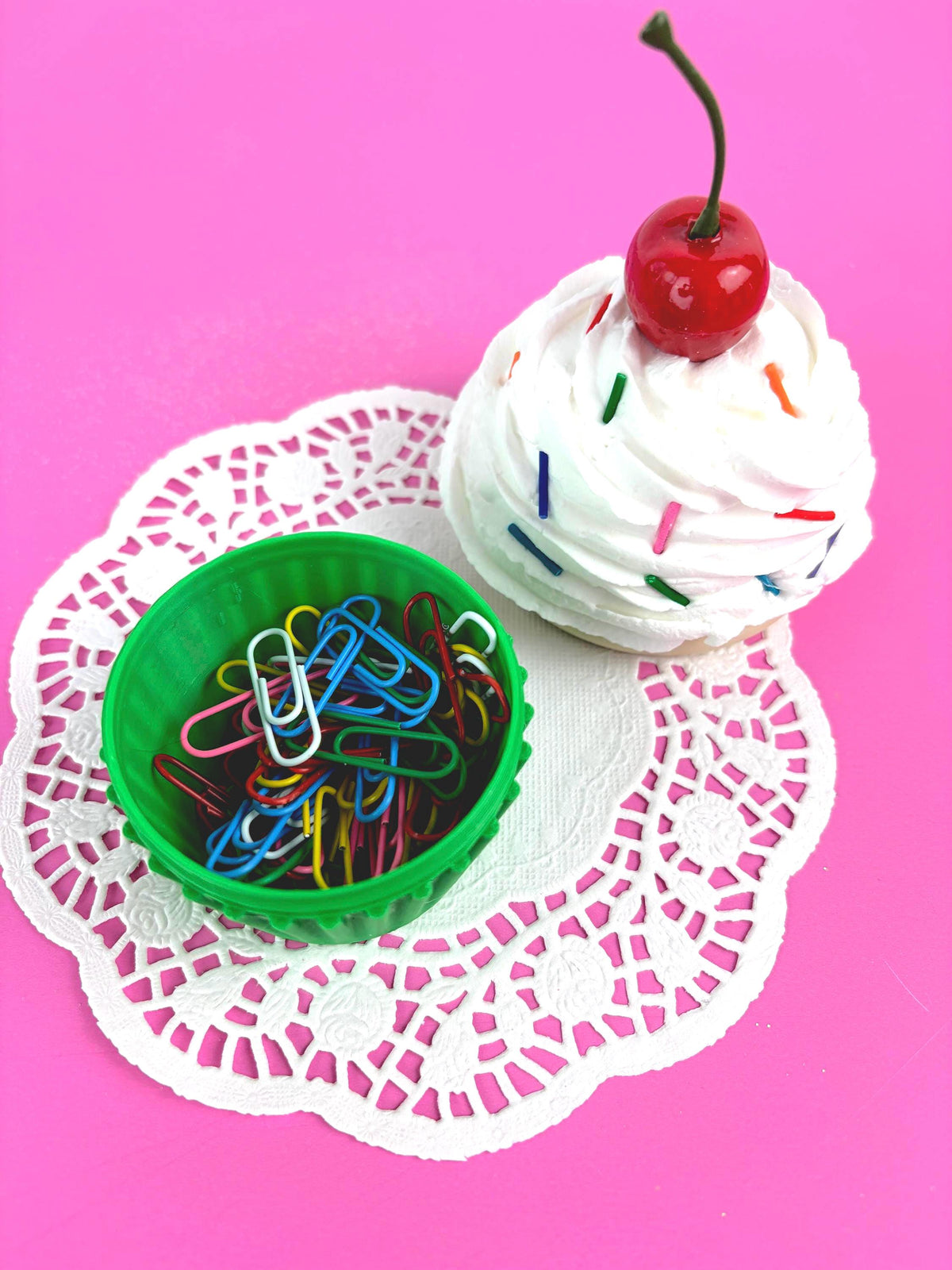 Fake Cupcake Screw Top Lid Jar with Cherry or Sprinkles - Multiple Colors Available