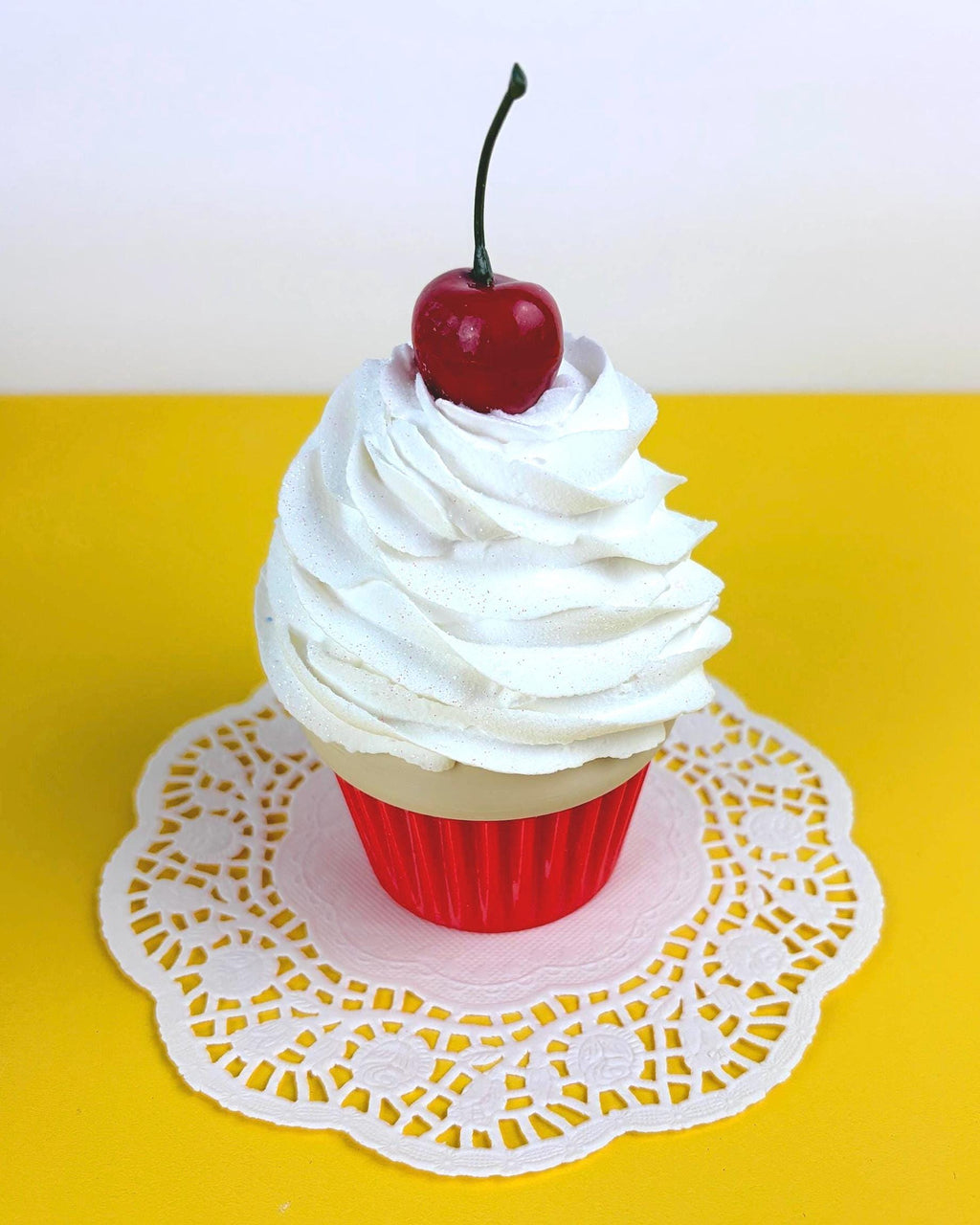 Fake Cupcake Screw Top Lid Jar with Cherry or Sprinkles - Multiple Colors Available