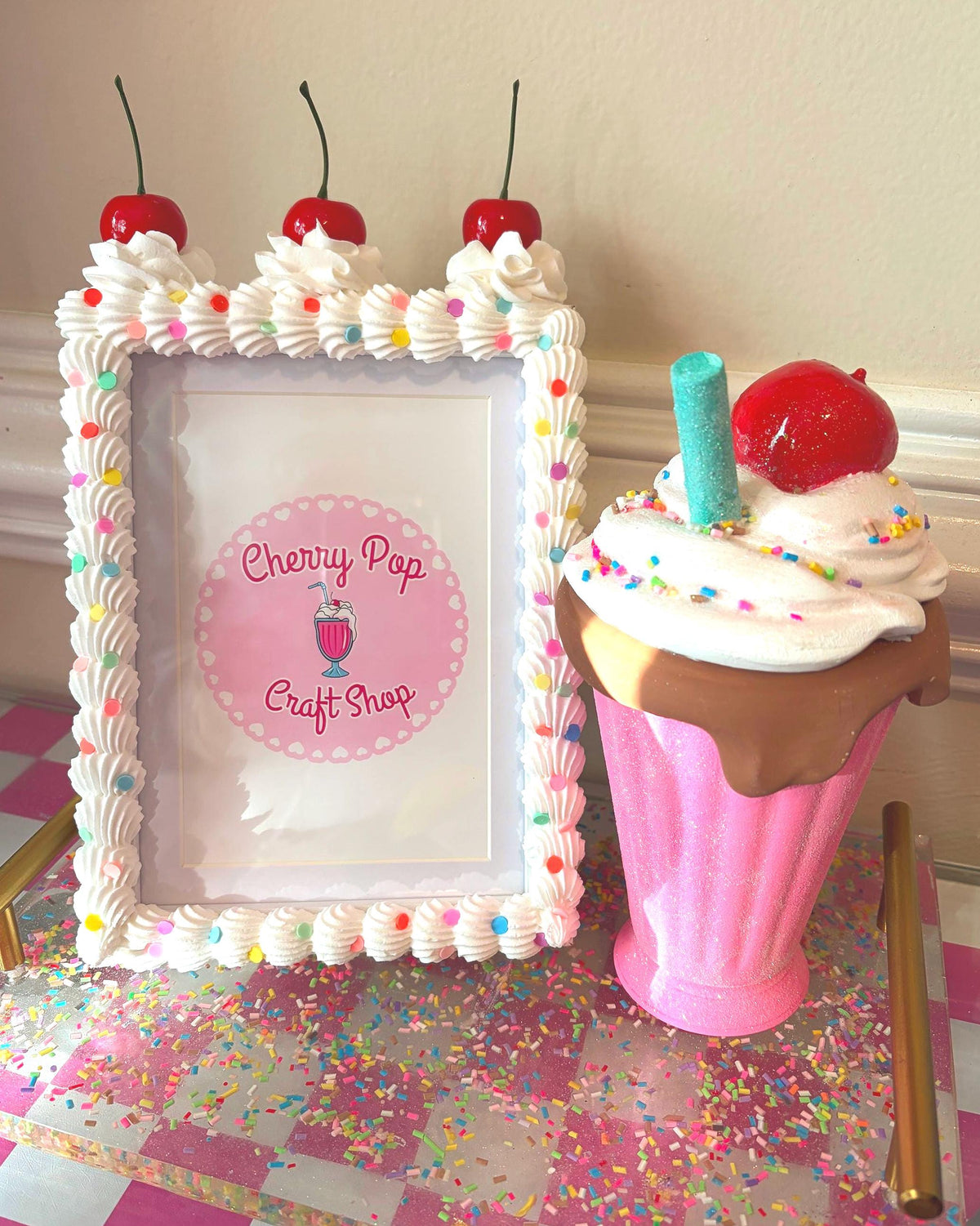Fake Cake Picture Frame: Sprinkled Icing Photo Holder