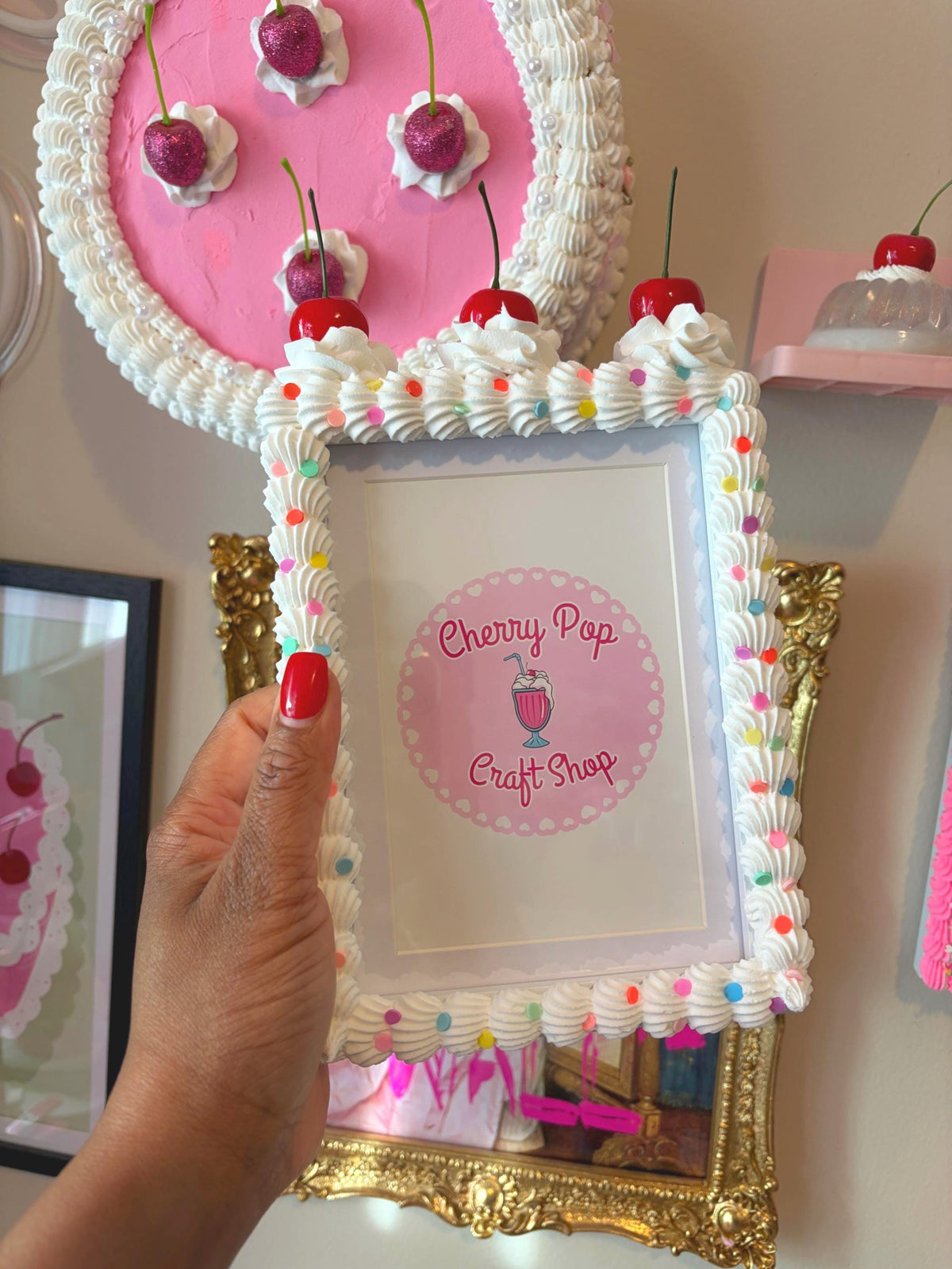 Fake Cake Picture Frame: Sprinkled Icing Photo Holder