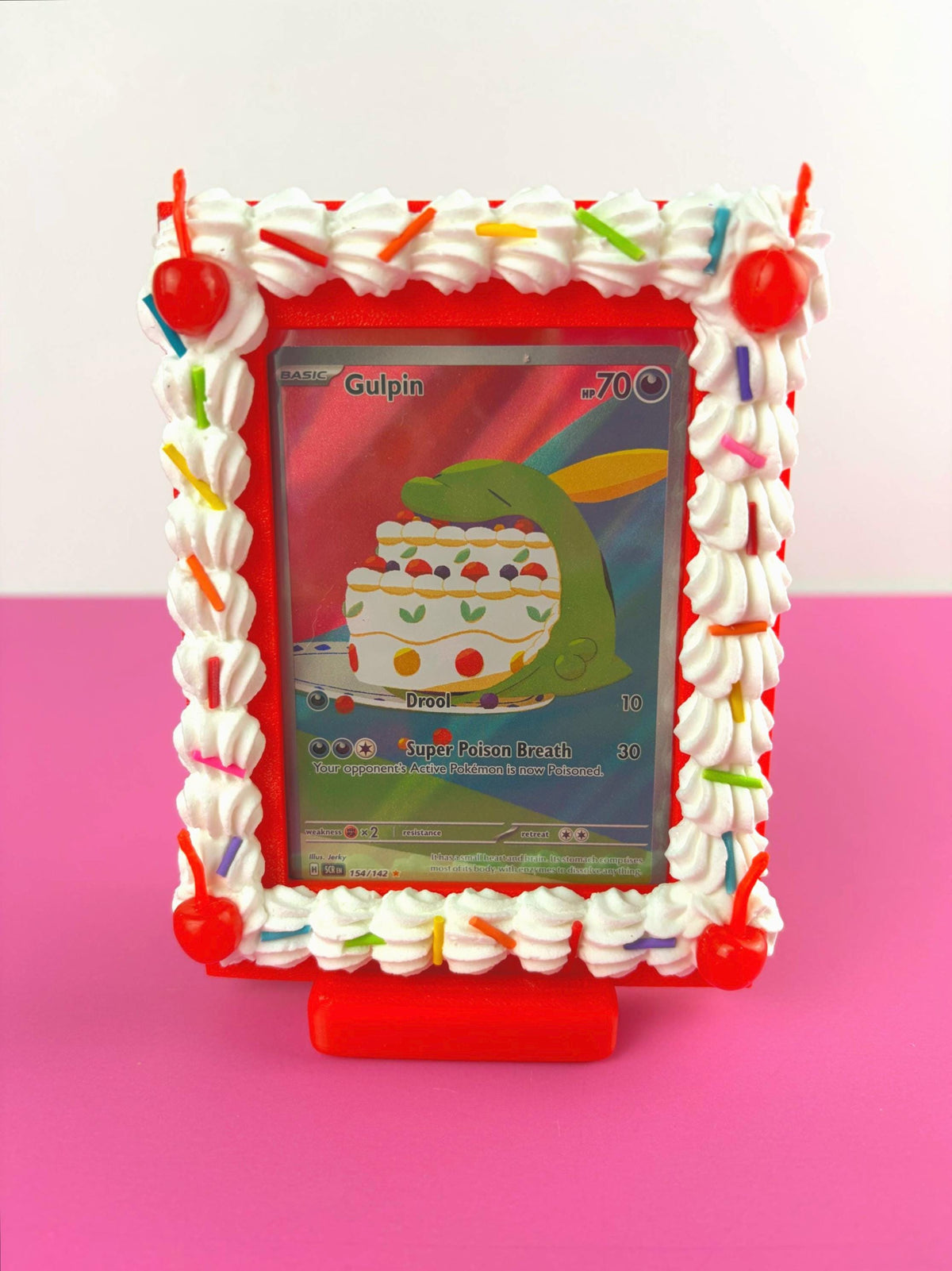 Faux Cake Trading Card Holder Frame with Stand