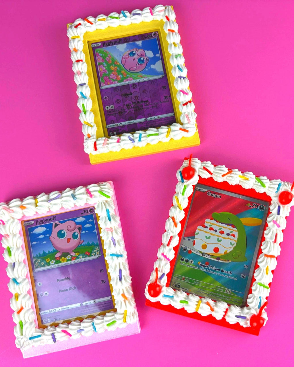 Faux Cake Trading Card Holder Frame with Stand