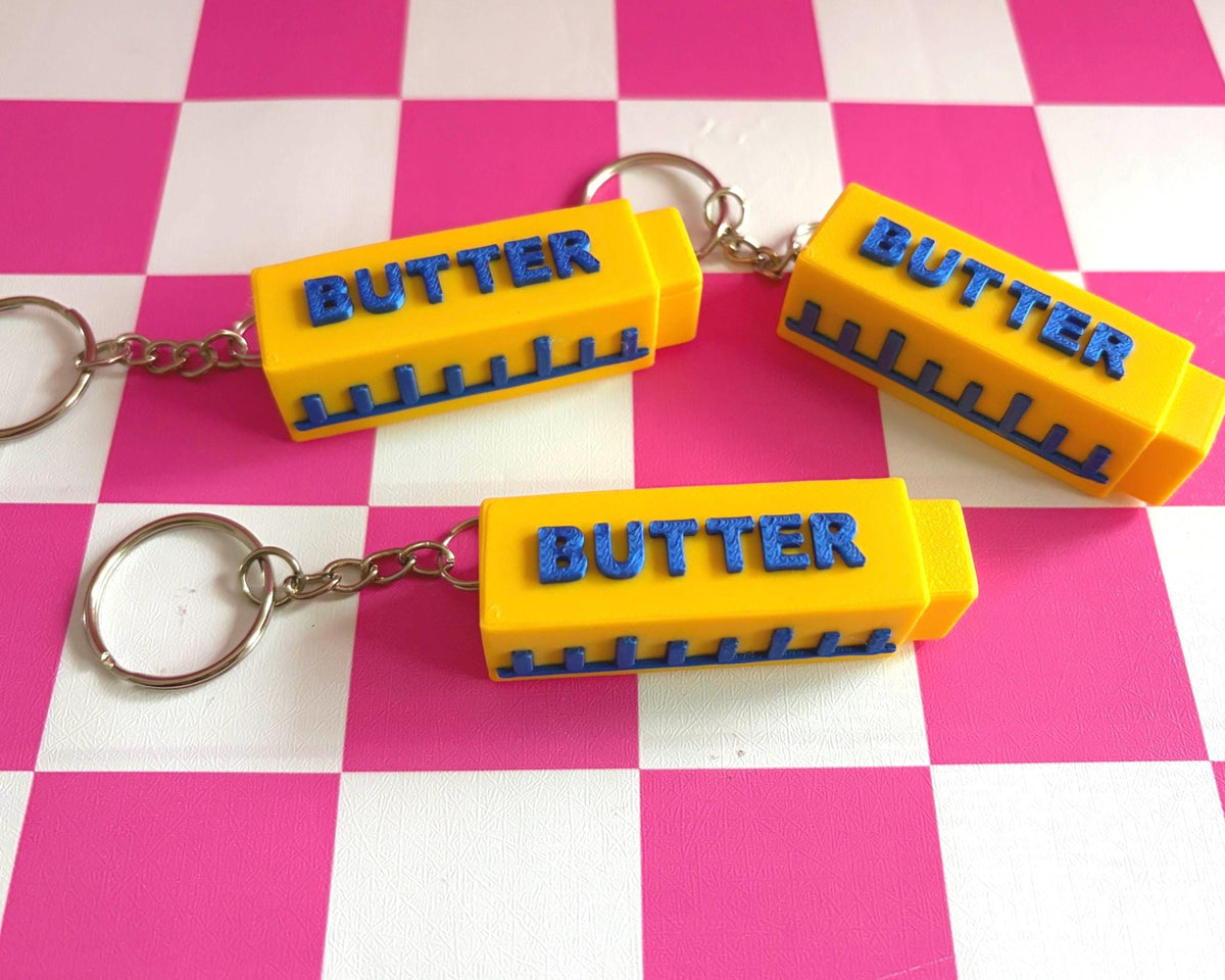 Fidget Clicker Butter Stick Keychain