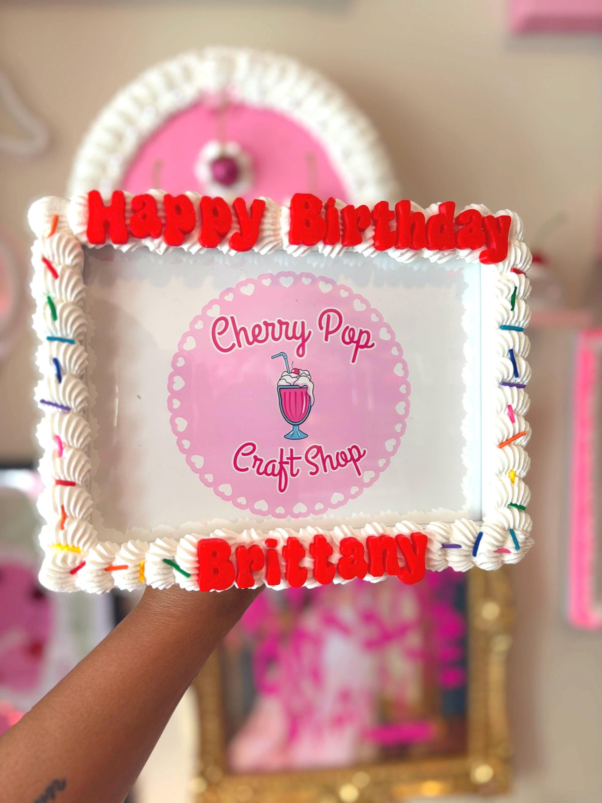 Personalized Fake Cake Frame – Custom Birthday Photo Holder