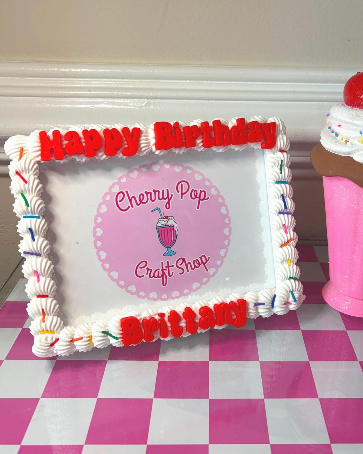 Personalized Fake Cake Frame – Custom Birthday Photo Holder