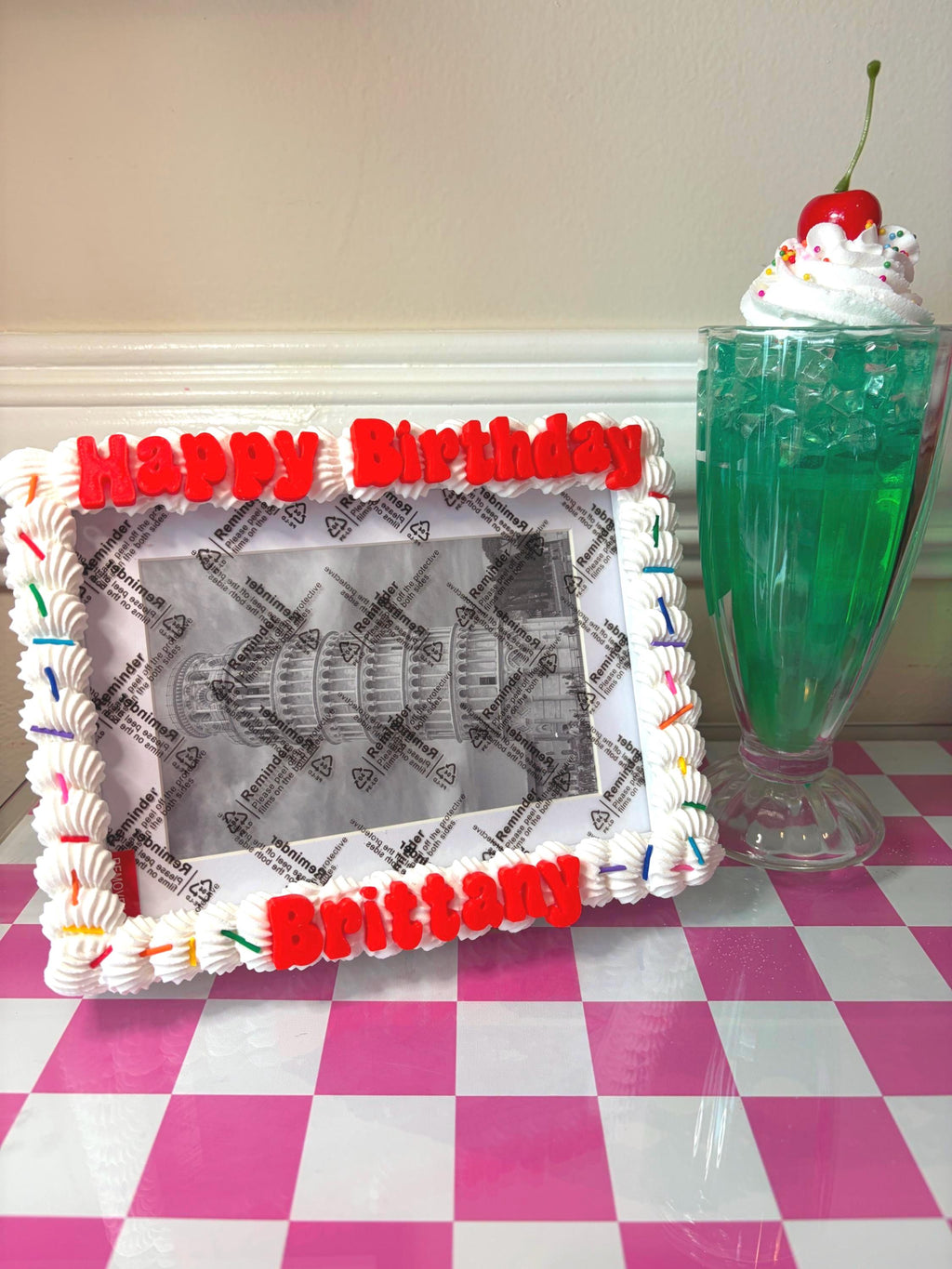 Personalized Fake Cake Frame – Custom Birthday Photo Holder