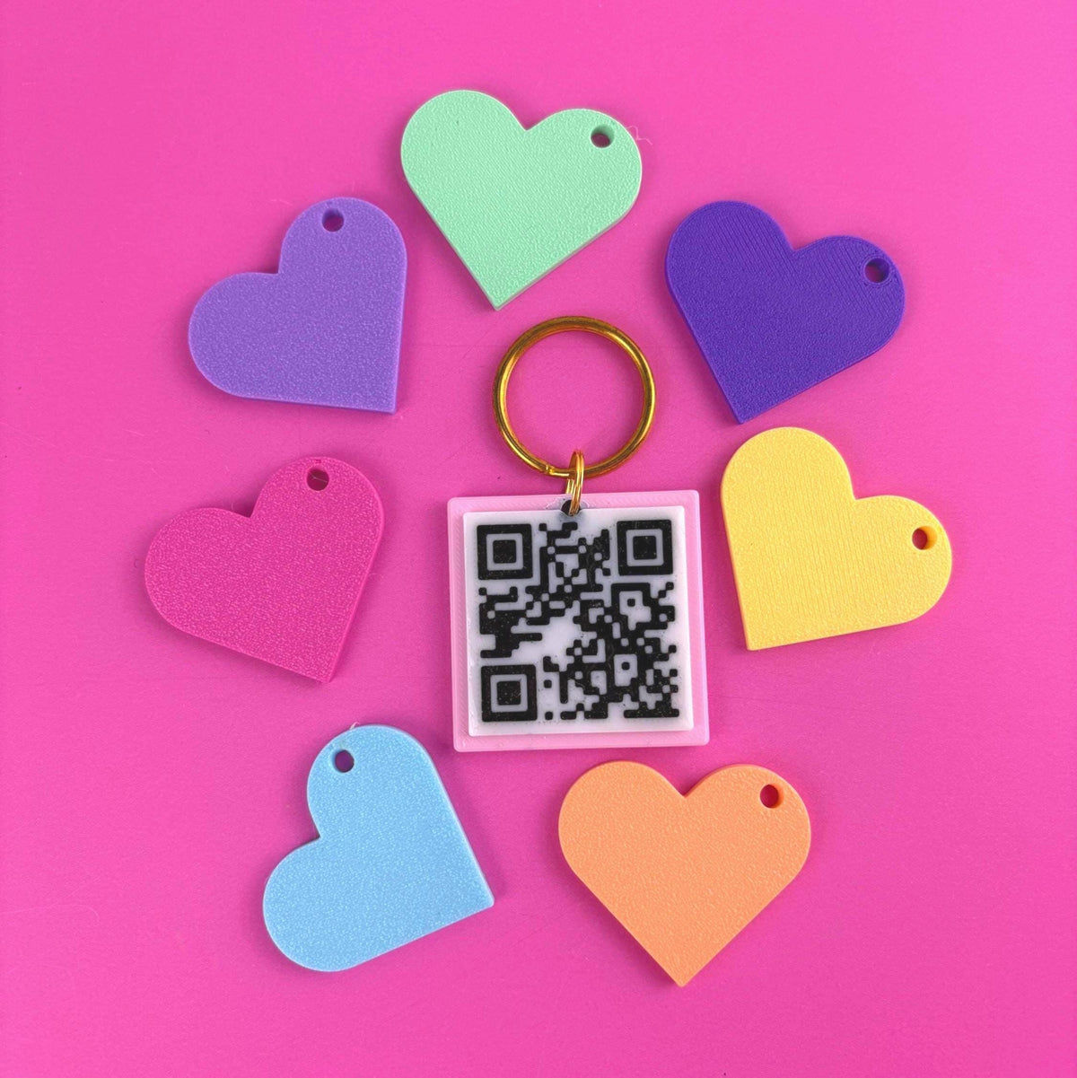 QR Code 3D Printed NFC Keychain | Tap or Scan to Share Your Link