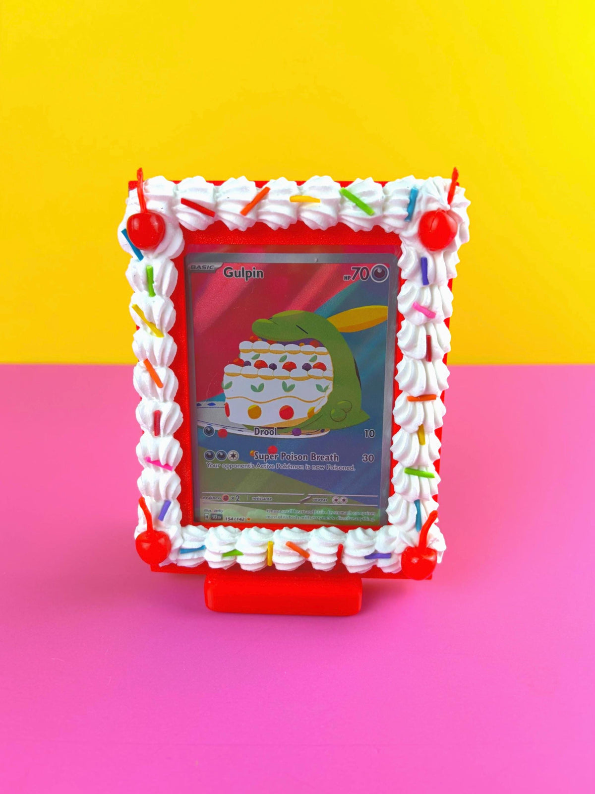 Faux Cake Trading Card Holder Frame with Stand