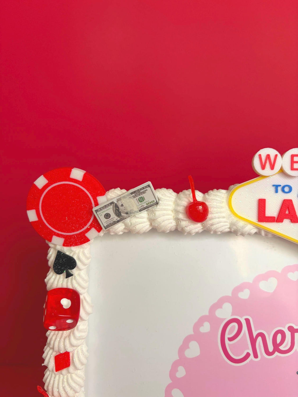 Las Vegas Fake Cake Frame | Bachelorette Gift | Casino Party | Custom Name