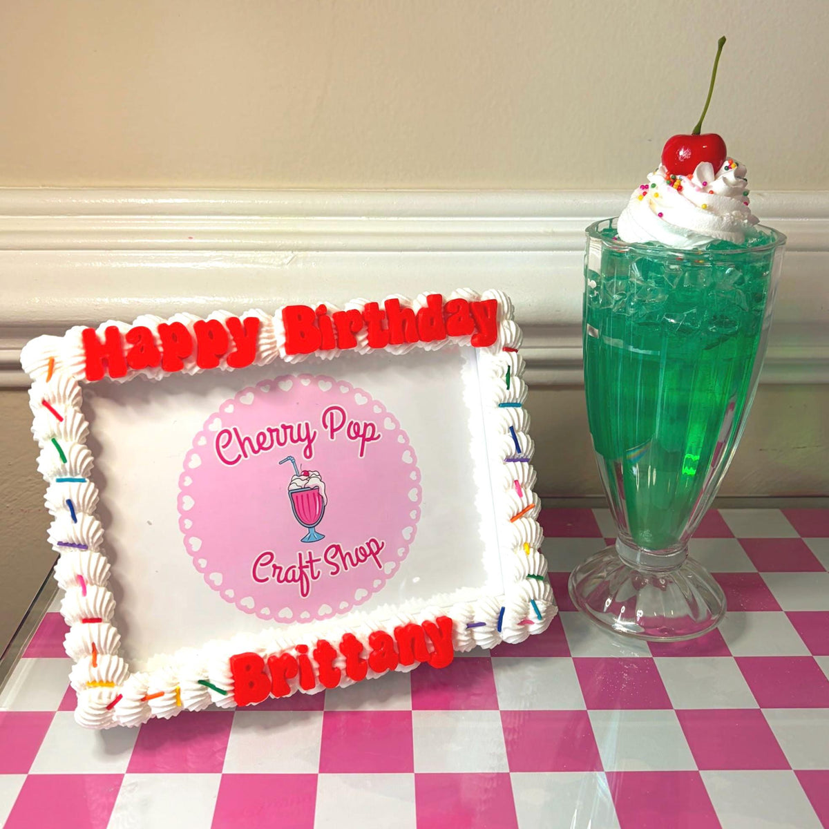 Personalized Fake Cake Frame – Custom Birthday Photo Holder