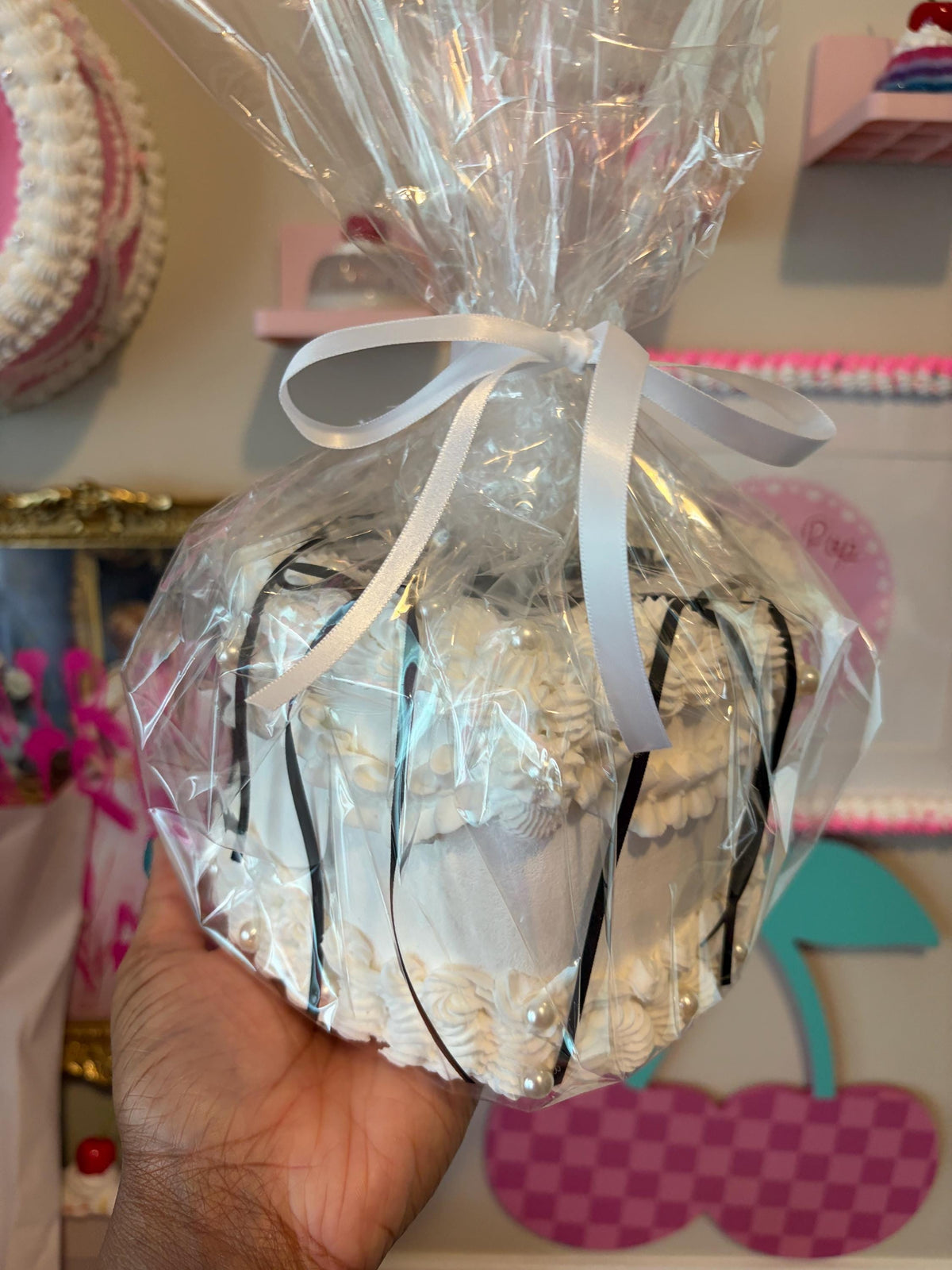 Custom Heart Fake Cake with Personalized Text