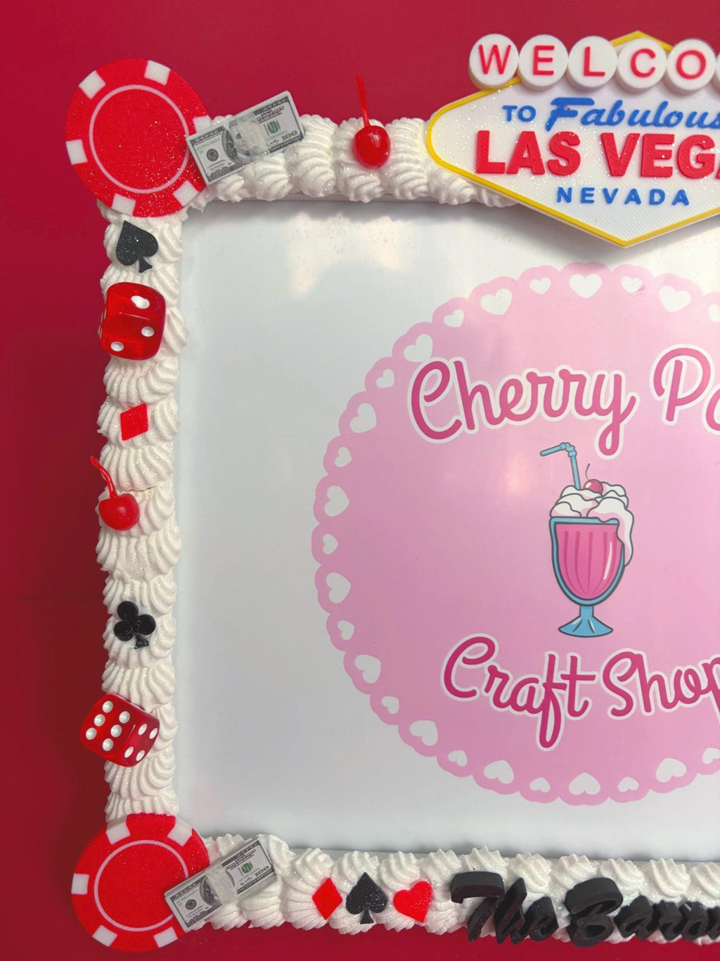 Las Vegas Fake Cake Frame | Bachelorette Gift | Casino Party | Custom Name