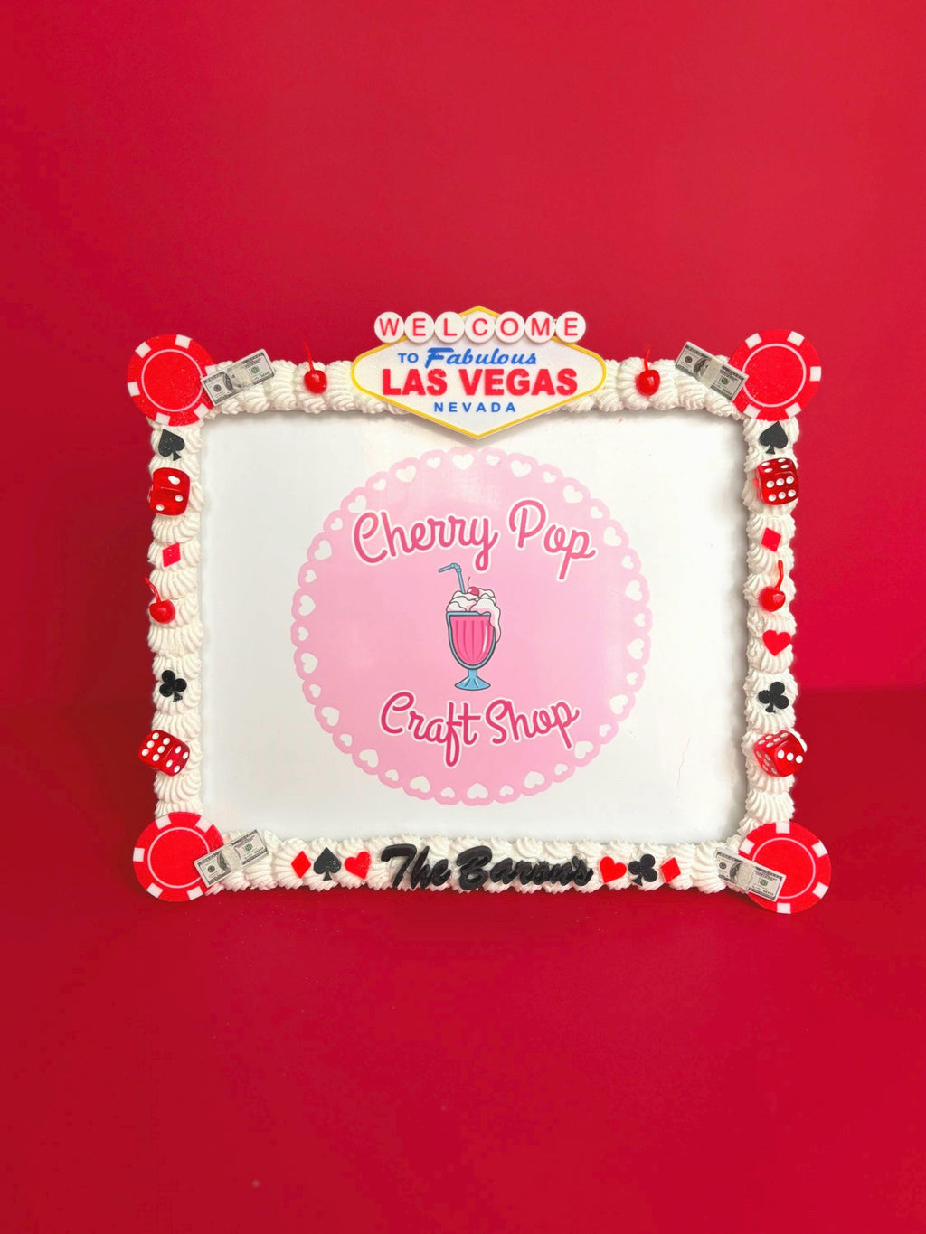 Las Vegas Fake Cake Frame | Bachelorette Gift | Casino Party | Custom Name