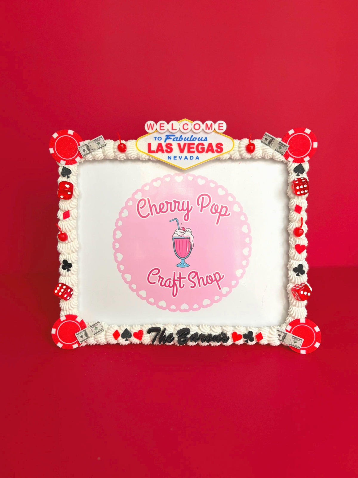 Las Vegas Fake Cake Frame | Bachelorette Gift | Casino Party | Custom Name