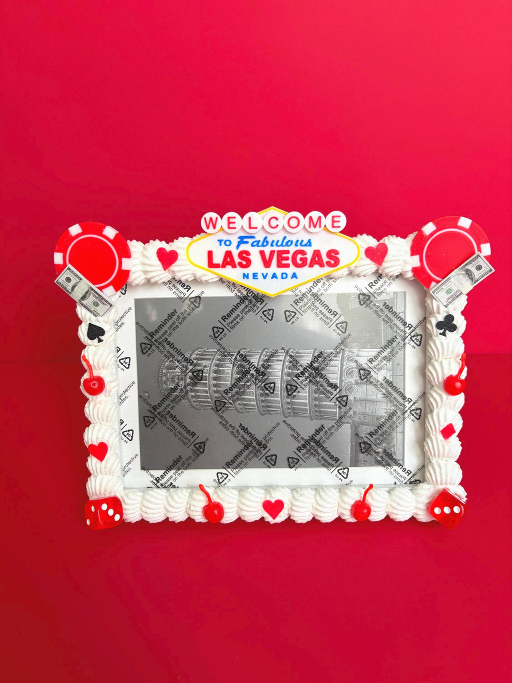 Las Vegas Fake Cake Frame | Bachelorette Gift | Casino Party | Custom Name
