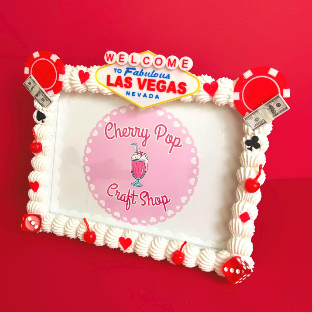 Las Vegas Fake Cake Frame | Bachelorette Gift | Casino Party | Custom Name