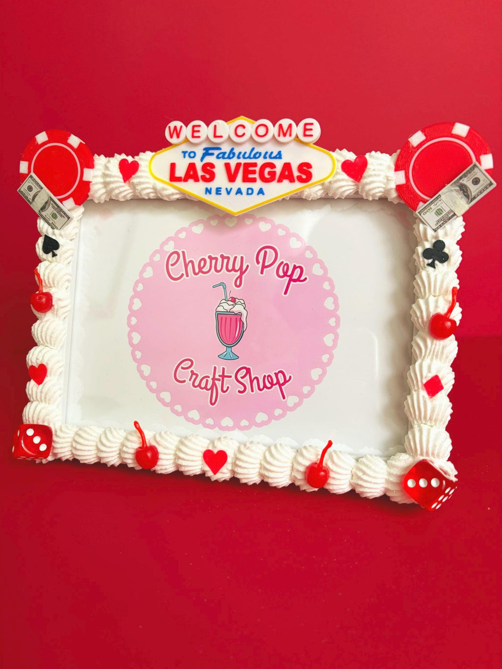 Las Vegas Fake Cake Frame | Bachelorette Gift | Casino Party | Custom Name