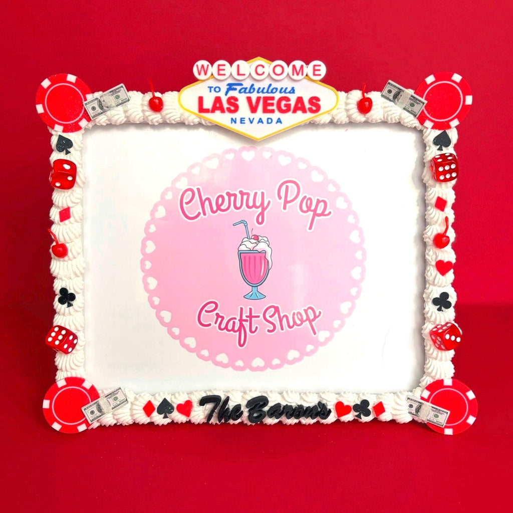 Las Vegas Fake Cake Frame | Bachelorette Gift | Casino Party | Custom Name