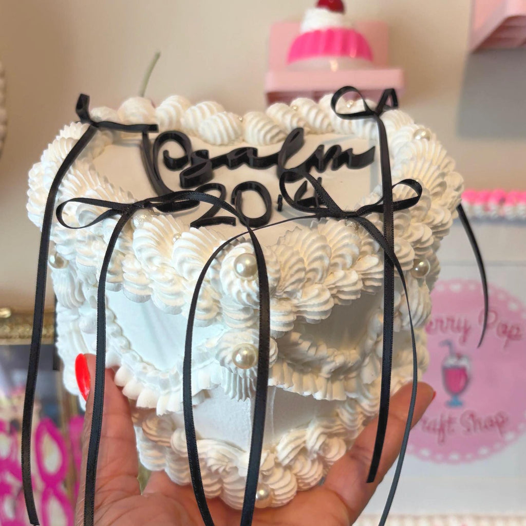 Custom Heart Fake Cake with Personalized Text