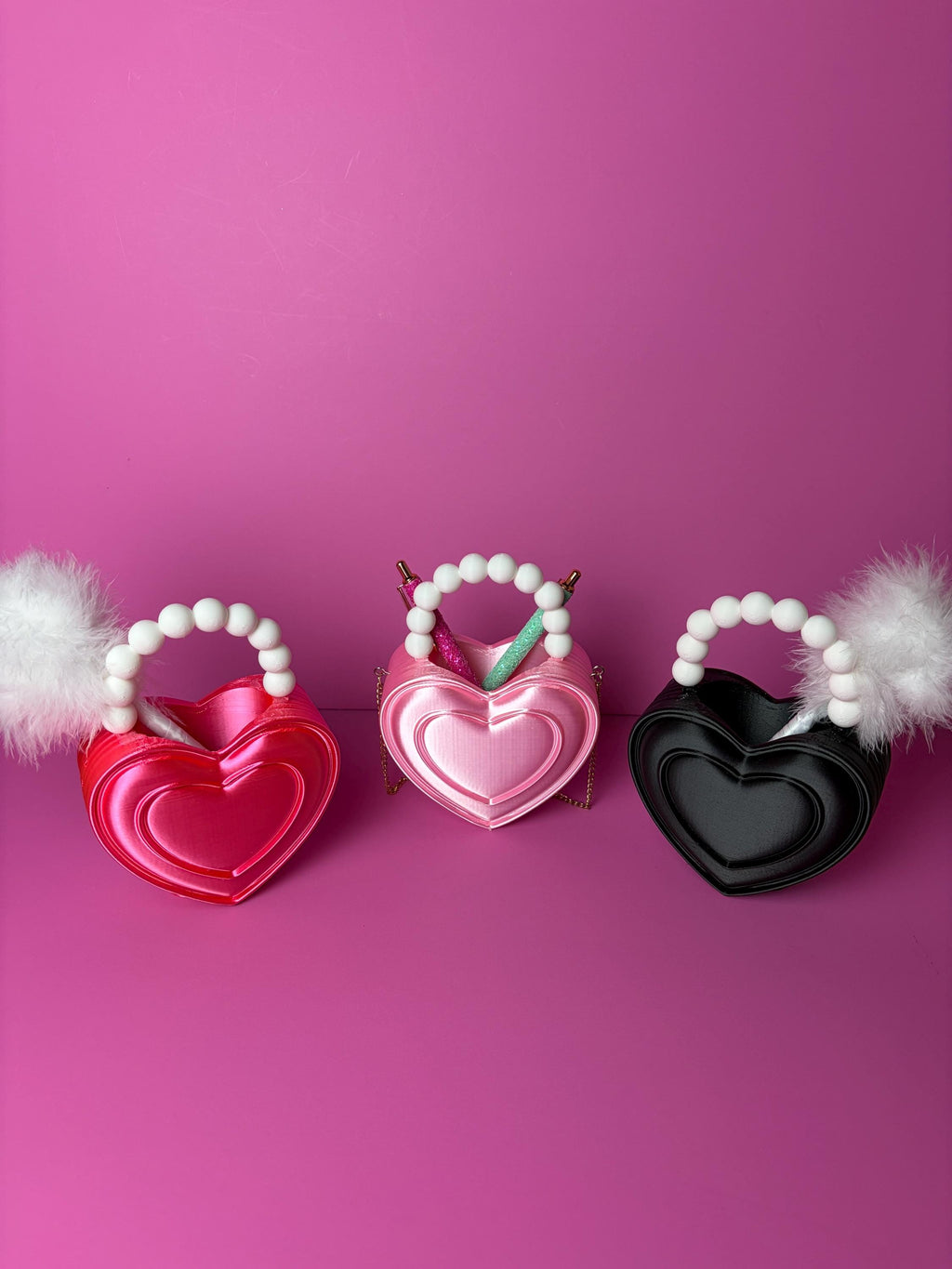 Heart Shaped Purse Pen Holder, Makeup Brush Container and Desk Organizer