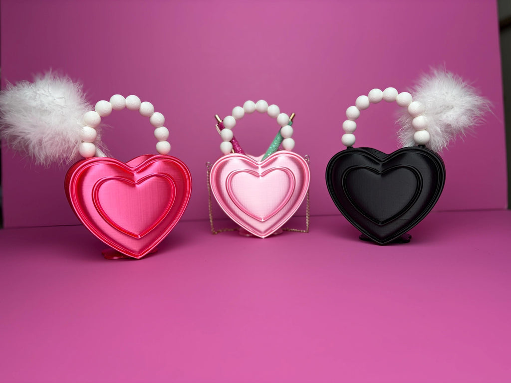 Heart Shaped Purse Pen Holder, Makeup Brush Container and Desk Organizer