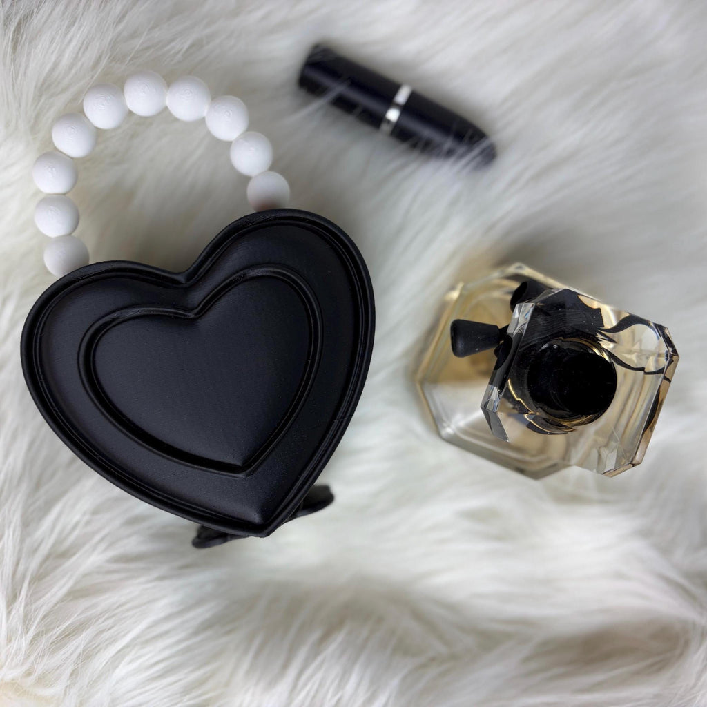 Heart Shaped Purse Pen Holder, Makeup Brush Container and Desk Organizer