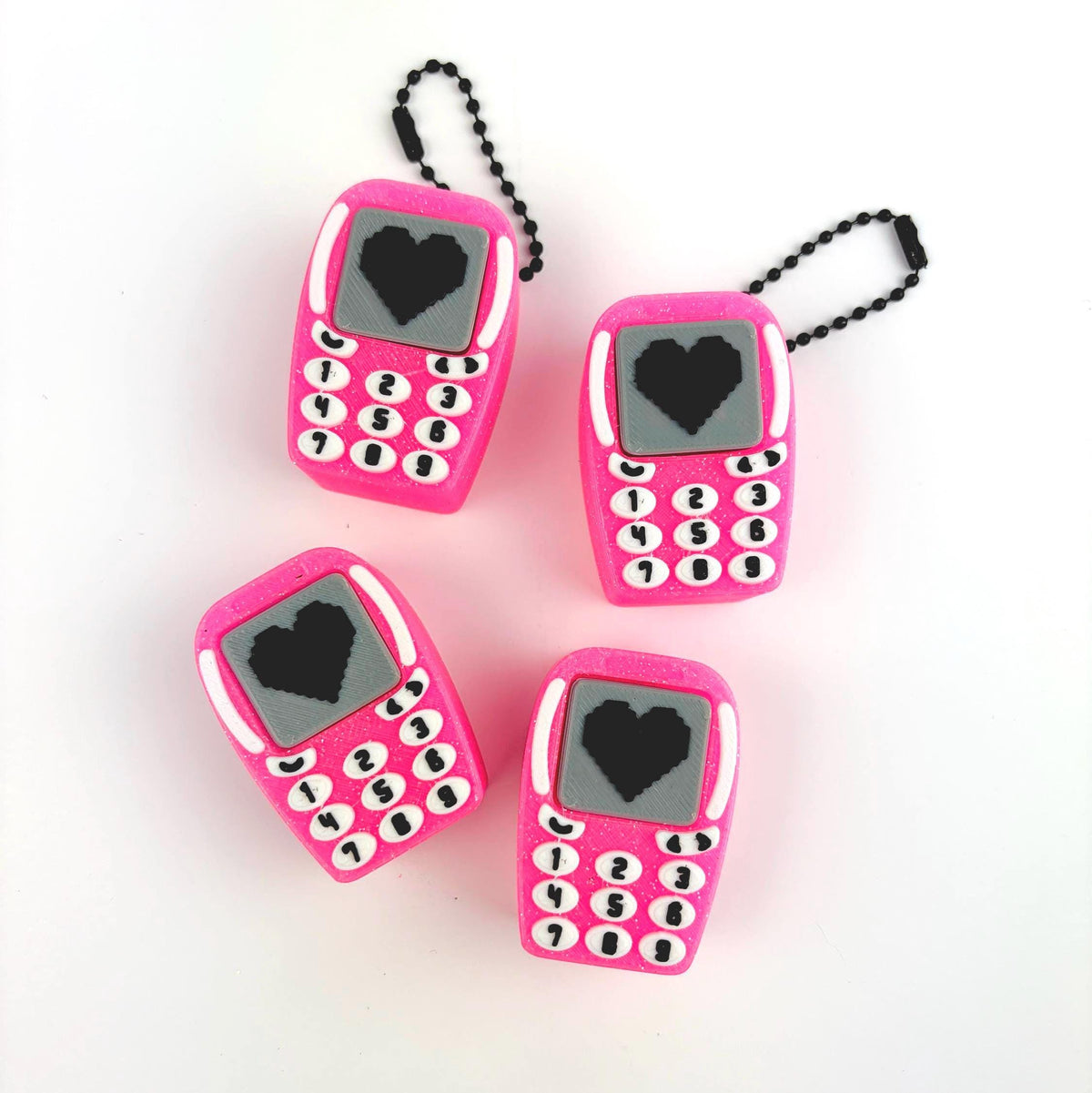 Pink Y2K Cell Phone Fidget Clicker | 3D Printed Mechanical Keychain