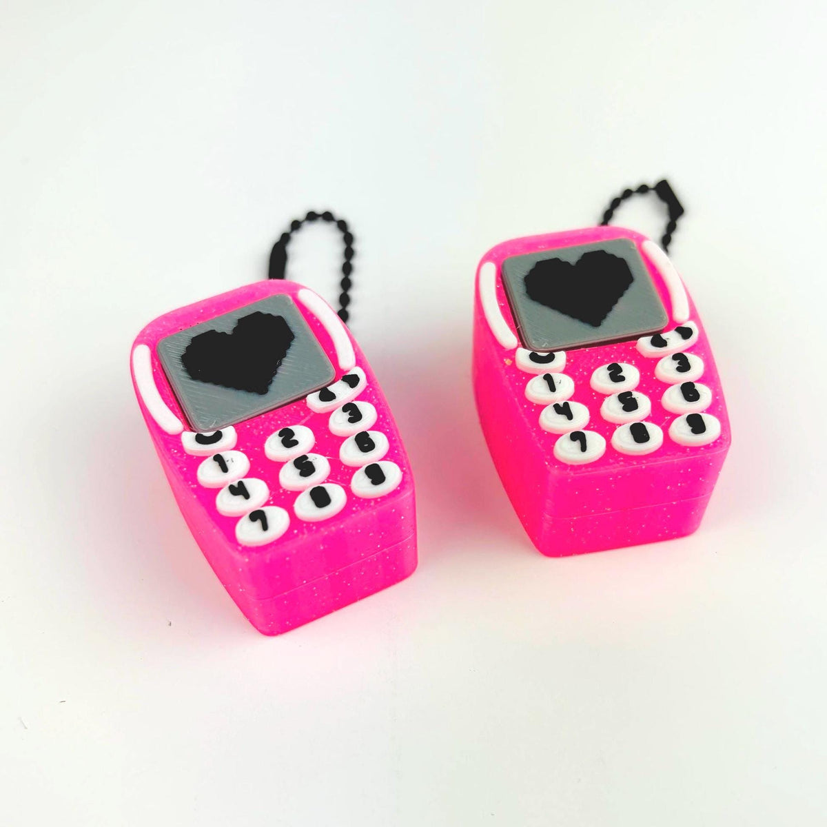 Pink Y2K Cell Phone Fidget Clicker | 3D Printed Mechanical Keychain