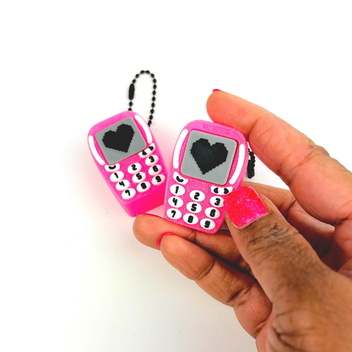 Pink Y2K Cell Phone Fidget Clicker | 3D Printed Mechanical Keychain