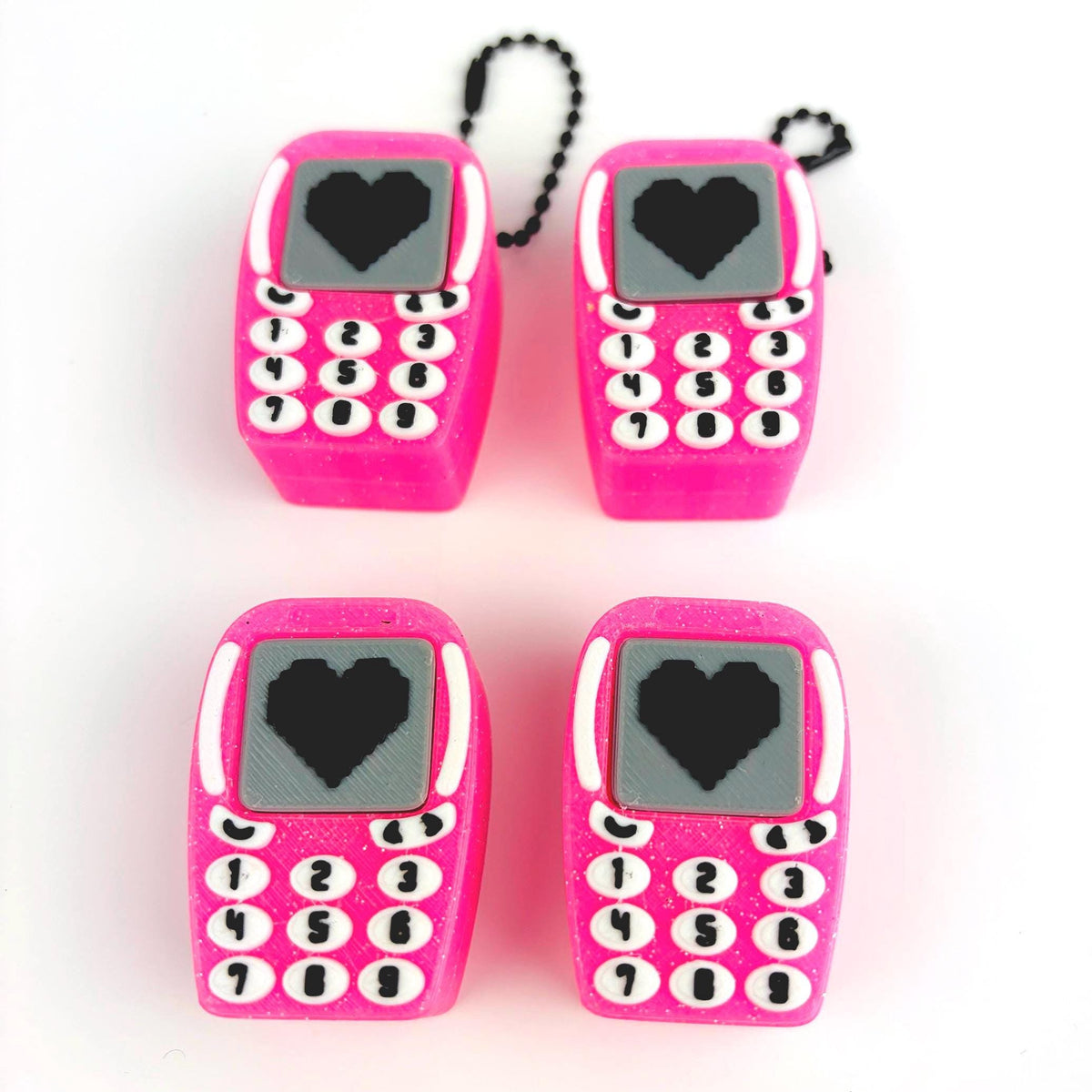 Pink Y2K Cell Phone Fidget Clicker | 3D Printed Mechanical Keychain