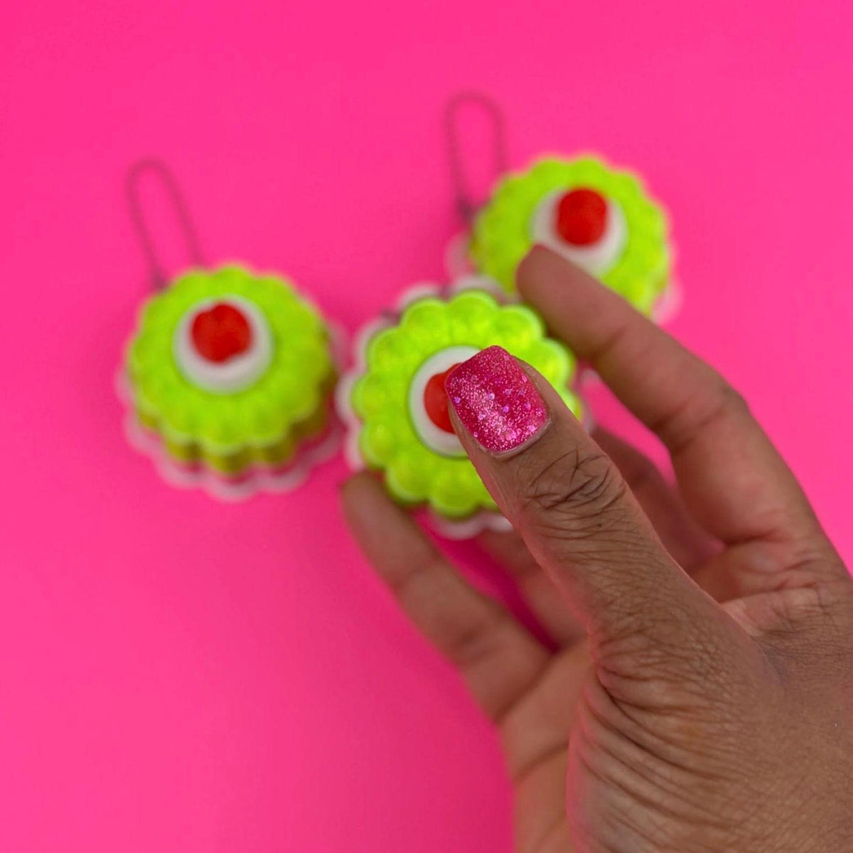 Pink and Green Jelly Fidget Mechanical Clicker
