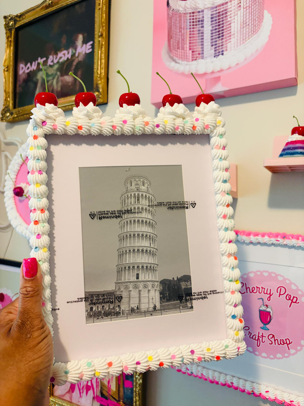 Fake Cake Picture Frame: Sprinkled Icing Photo Holder