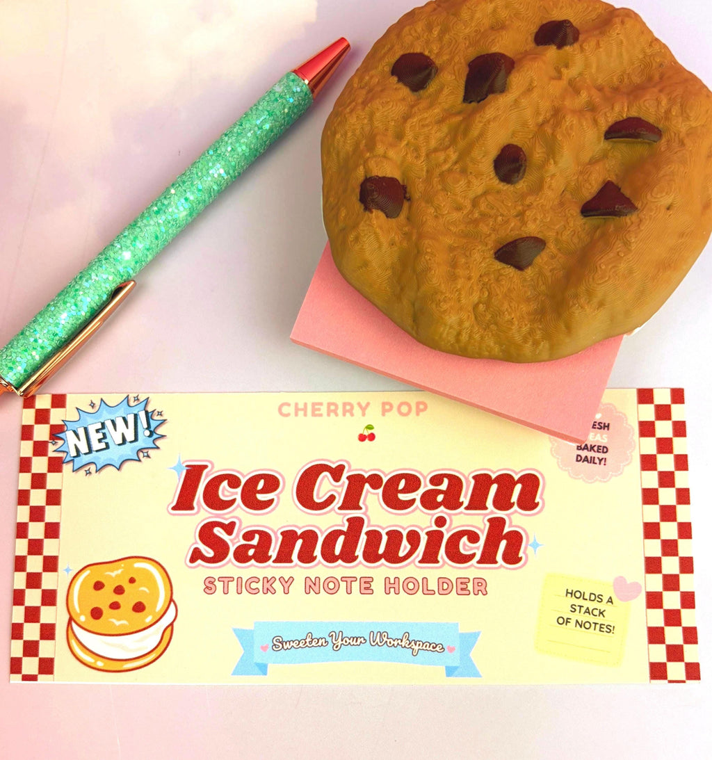 Sticky Note Holder Chocolate Chip Ice Cream Sandwich | Desk Organizer, Teacher Gift