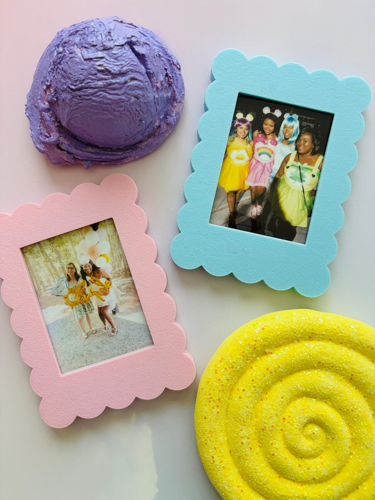 Magnetic Instax Mini Frame in Pastel Colors Scalloped| (Frame Only or Photo Included)