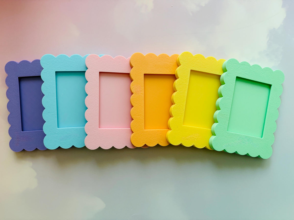 Magnetic Instax Mini Frame in Pastel Colors Scalloped| (Frame Only or Photo Included)
