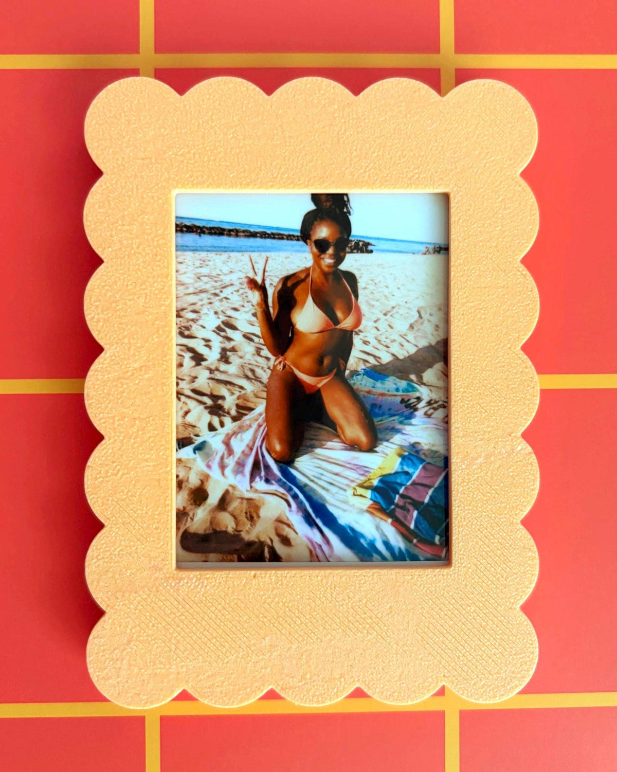 Magnetic Instax Mini Frame in Pastel Colors Scalloped| (Frame Only or Photo Included)