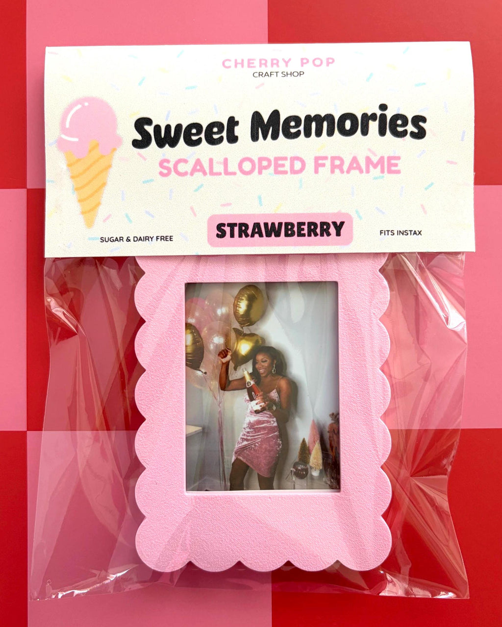 Magnetic Instax Mini Frame in Pastel Colors Scalloped| (Frame Only or Photo Included)