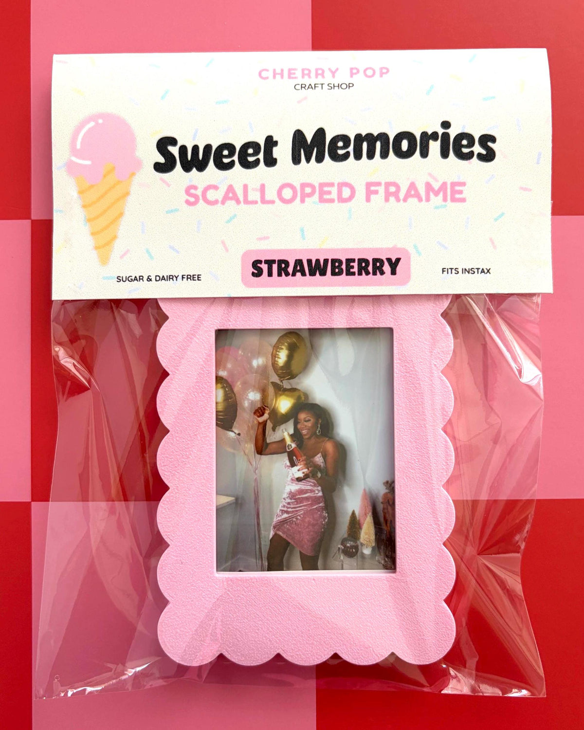Magnetic Instax Mini Frame in Pastel Colors Scalloped| (Frame Only or Photo Included)