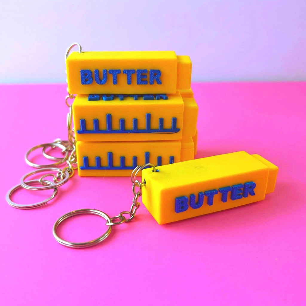 Fidget Clicker Butter Stick Keychain
