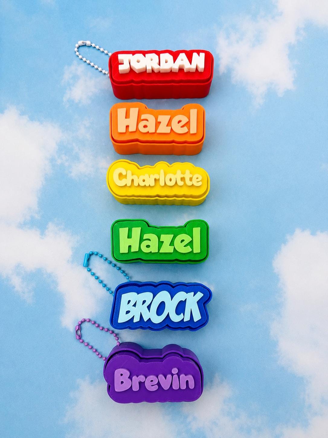 Personalized Name Clicker Keychain | Custom Backpack Charm | Gift Boxed
