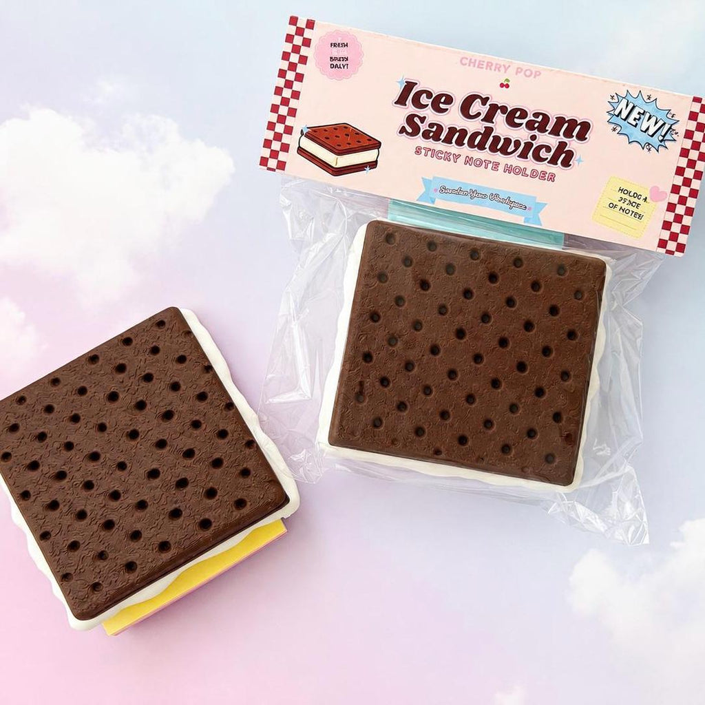 Sticky Note Holder Chocolate Ice Cream Sandwich | Desk Organizer