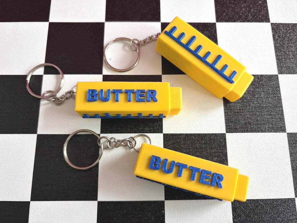 Fidget Clicker Butter Stick Keychain