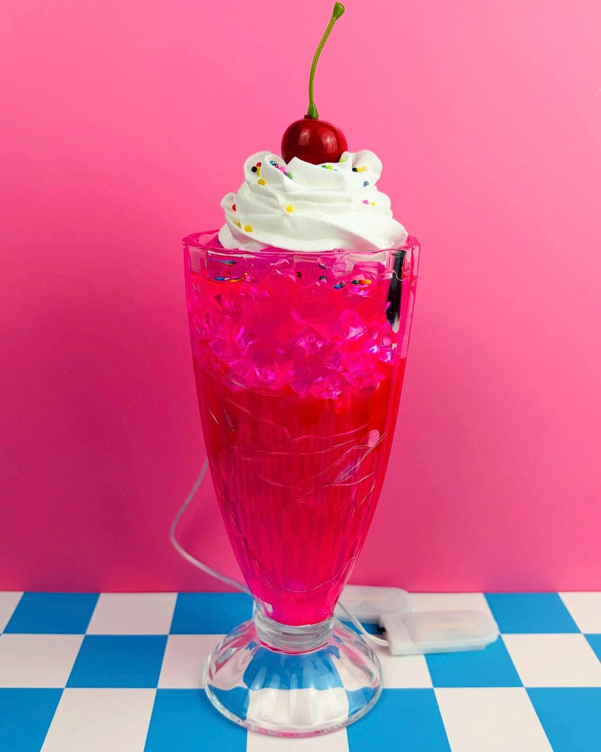 Resin Soda Float Night Light: Faux Ice Cream, Cherry, Sprinkles