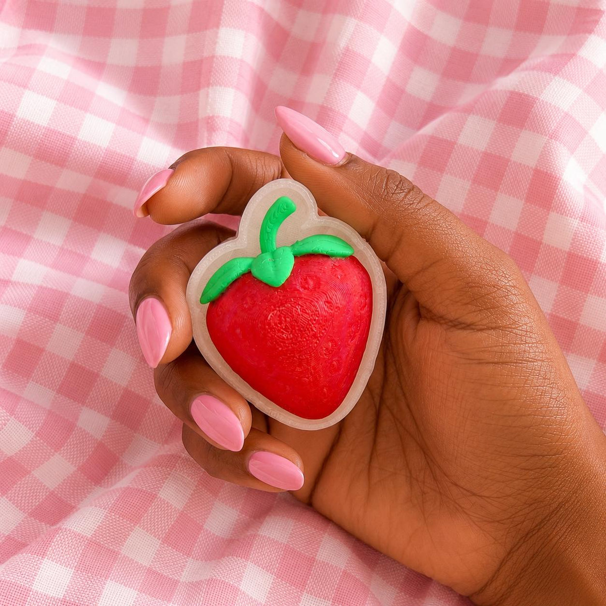 Light Up Strawberry Keychain Fidget Clicker