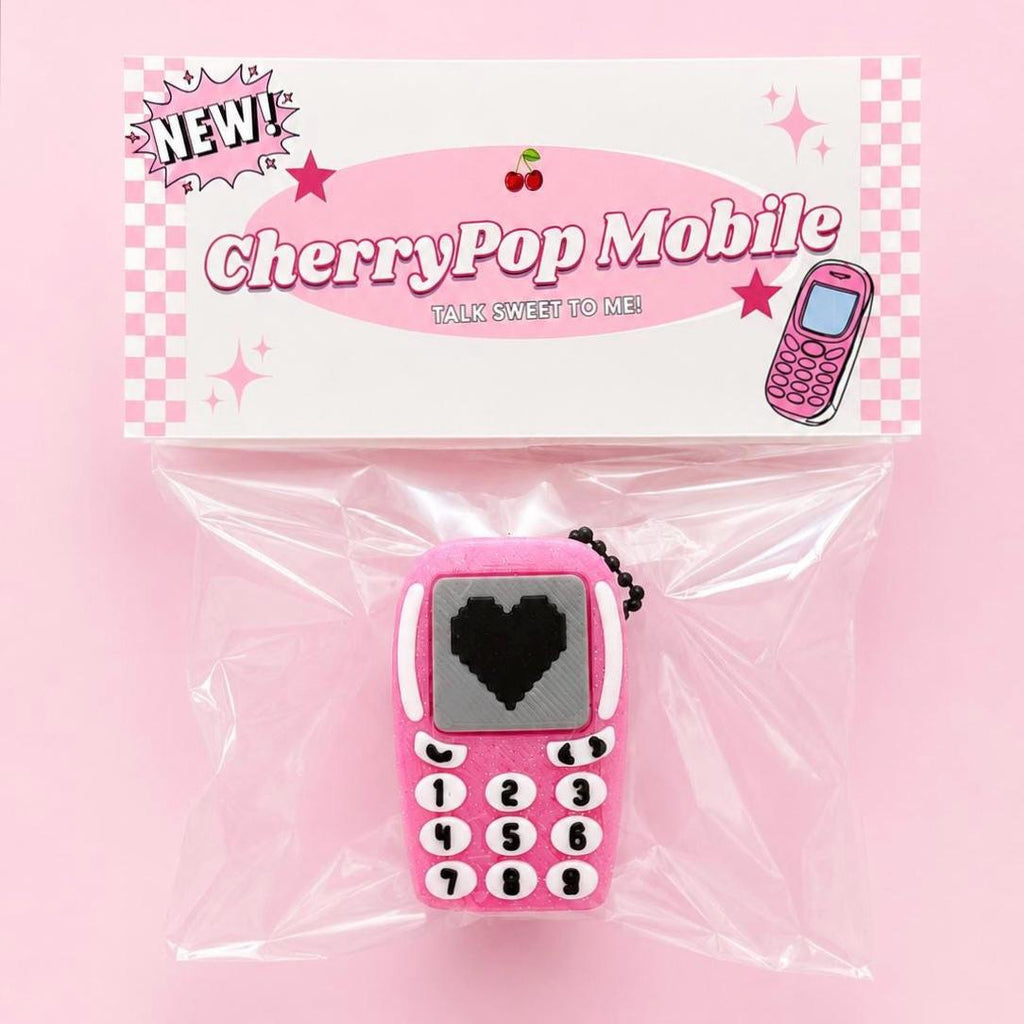 Pink Y2K Cell Phone Fidget Clicker | 3D Printed Mechanical Keychain